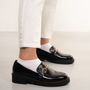 Sapato Feminino Mocassim Fivela Bebece Preto