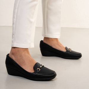 Sapato Mocassim Preto Piccadilly Feminina