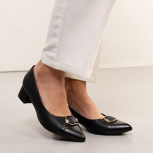 Sapato Salto Grosso Piccadilly Feminino Preto
