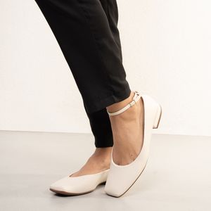 Sapatilha Bico Quadrado Fivela Vizzano Feminina Branca