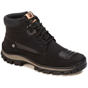 Bota Coturno Adventure Cano Medio Tratorada Preta