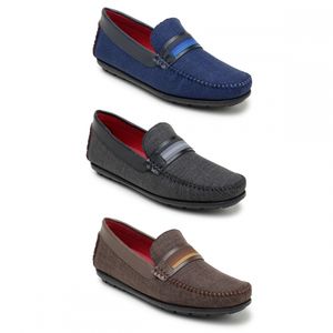 Kit Com 3 Mocassim Masculino Básico Marrom