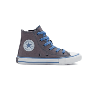 Tênis All Star Side Zip Canvas Juvenil Cinza