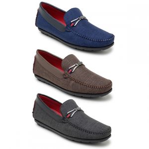 Kit Com 3 Mocassim Drive Básico Casual Masculino