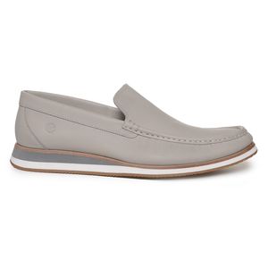 Sapato Mocassim Constantino Couro Masculino Cinza
