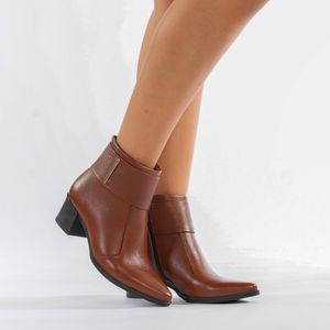 Bota Pegada Bico Fino Feminina Marrom