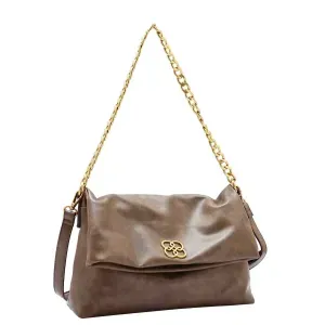 Bolsa Chenson Feminina Original Minimalista Luxo Ombro Marrom