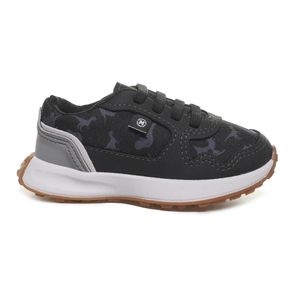 Tênis Casual Molekinho Dinossauro Infantil Preto