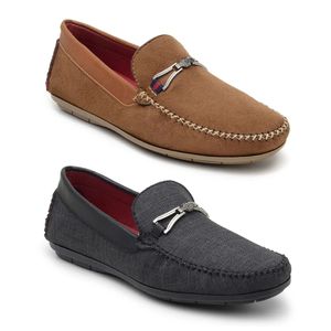 Kit 2 Pares Mocassim Casual Masculino Preto
