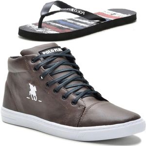 Kit Tênis Casual Com Chinelo Polo Plus Masculino