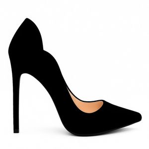 Scarpin Celine Curvas Royalz Nobuck Feminino Preto