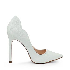 Scarpin Celine Curvas Royalz Cobra Sola Vermelha Feminino Branco