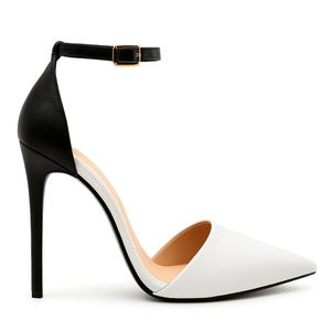 Scarpin Ankle Strap Liso Royalz Salto Alto Feminino Off White