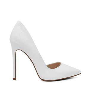 Scarpin Celine Cobra Royalz Salto Alto Feminino Branco