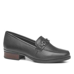 Sapato Mocassim  em Couro Pegada Feminino  Preto