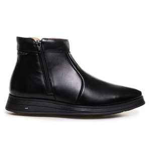 Bota Jota Pe Cano Curto Ziper Masculina Preta