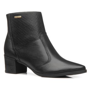 Bota Pegada Cano Curto Couro Feminina Preto