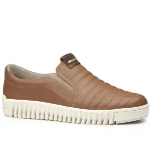 Tênis Pegada Slip On Feminino Camel