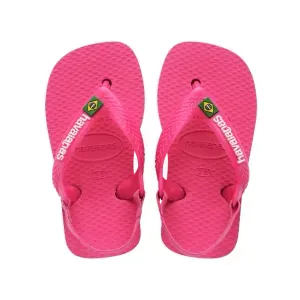 Chinelo Havaianas Baby Brasil Logo Rosa Flux
