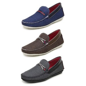 Kit Com 3 Mocassim Drive Básico Casual Masculino