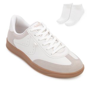 Tênis Casual Feminino Dakota Bege e Meia