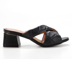 Tamanco Vizzano Salto Bloco Matelassê Feminino Preto