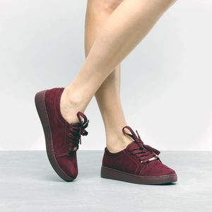 Tênis Casual Vizzano em Camurça Feminino Vinho