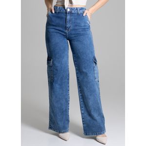 Calça Jeans Sawary Wide Leg Feminina