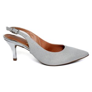 Scarpin Vizzano Gliter Salto Fino Feminino Prata
