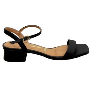 Sandália Casual Vizzano Salto Bloco Feminina Preta