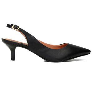 Scarpin Vizzano Bico Fino Salto Baixo Feminino Preto