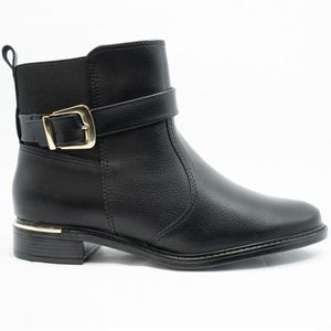 Bota Vizzano Fivela Cano Baixo Feminina Preta