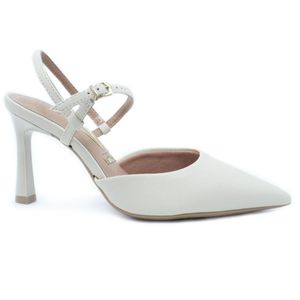 Scarpin Vizzano Traseiro Aberto Salto Médio Off White