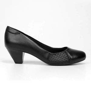 Scarpin Couro Modare Joanete Salto Baixo Feminino Preto
