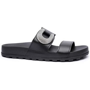 Tamanco Rasteiro Moleca Tratorada Strass Feminino Preto