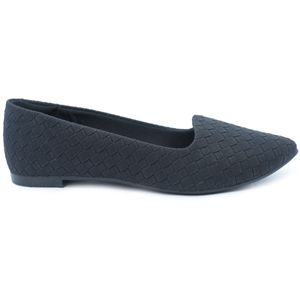 Sapatilha Moleca Slipper Tressê Bico Fino Feminina Preta