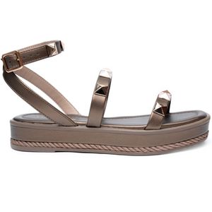 Sandália Papete Via Marte Spikes Feminina Bronze