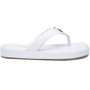 Chinelo Via Marte Logo Metal Detalhe Feminino Branco