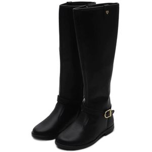 Bota Infantil Molekinha Cano Alto Menina Preta
