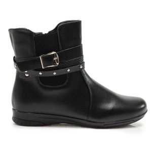 Bota Mooncity Ankle Boot Rasteira Feminina Preta