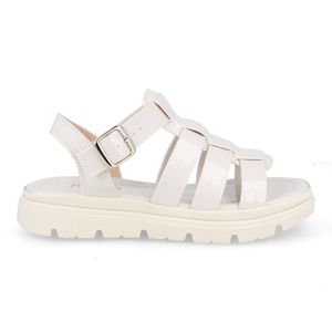 Sandália M Shuz Kids Flat Juvenil  Off White