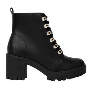 Bota Coturno Ramarim Cano Médio Feminina Preta