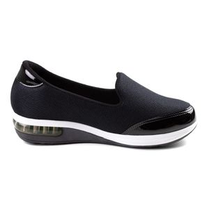 Tênis Casual Modare Preto Slip On Verniz