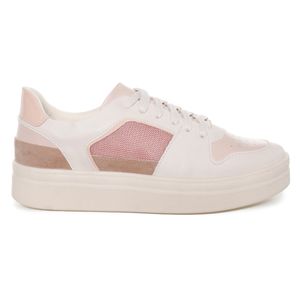 Tênis Casual M Shuz Recortes Feminino Rosado