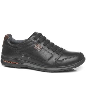 Sapatênis Pegada em Couro Masculino Preto