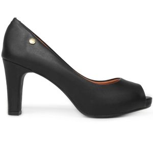 Sapato Peep Toe Vizzano Meia Pata Feminino  Preto