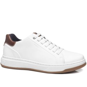 Tênis Casual Pegada  em Couro Masculino Branco