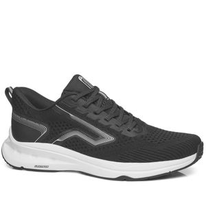 Tênis Esportivo Pegada  em Tecido Masculino Preto