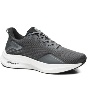 Tênis Esportivo Pegada em Tecido Masculino  Cinza