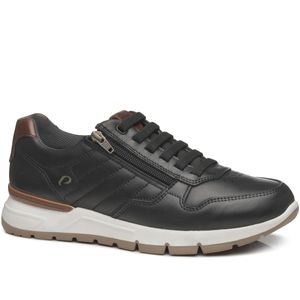 Tênis Casual Pegada em Couro Masculino Preto
